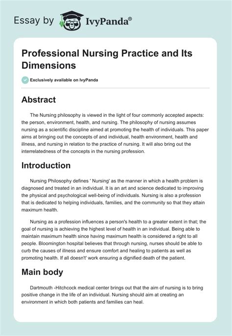 Dimensions of Professional Nursing Epub