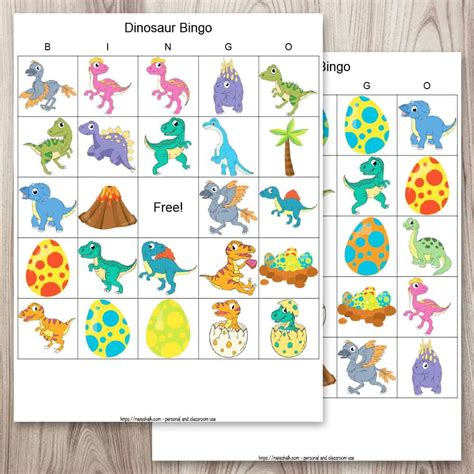 Dinosaur Bingo Free Printable