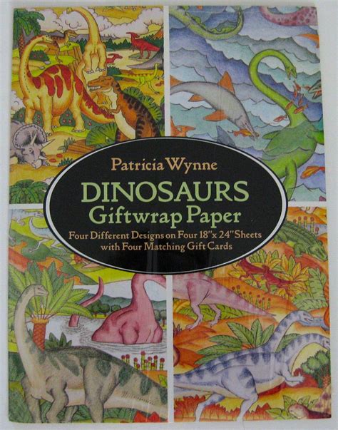 Dinosaurs Giftwrap Paper Four Different Designs Four Matching Gift Cards Doc
