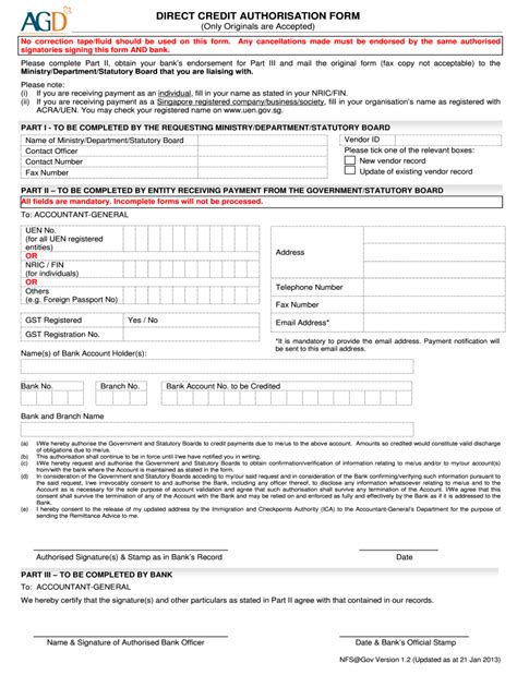 Direct Credit Authorisation Form: Empowering Seamless Transactions