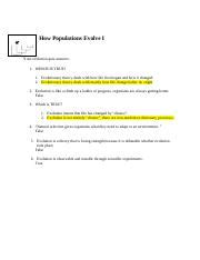 Directed How Populations Evolve Answer Key Doc