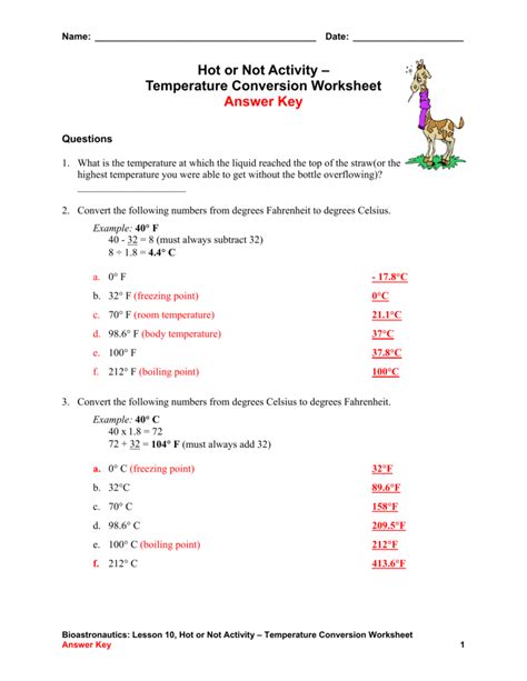 Directed Section Temperature Answer Key Reader