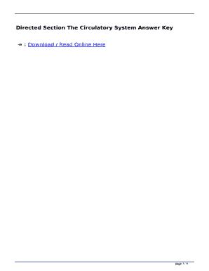 Directed Section The Circulatory System Answer Key Epub