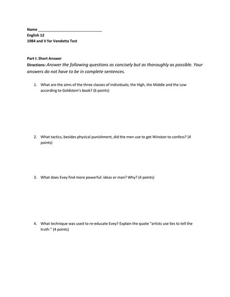 Directions For Short Answer Questions Doc