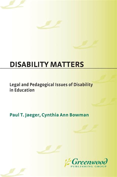 Disability Matters Legal and Pedagogical Issues of Disability in Education Doc