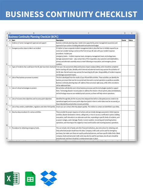 Disaster Recovery Business Continuity Plan Template