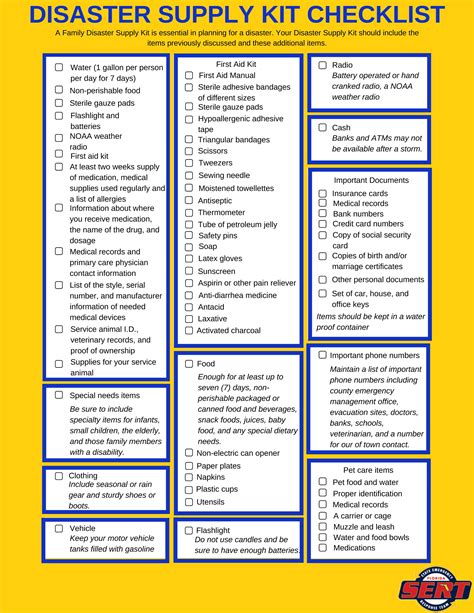 Disaster Supply Checklists PDF