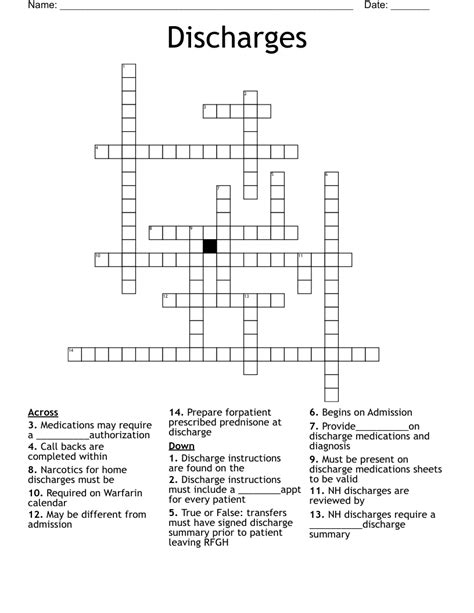 Discharges Crossword Clue