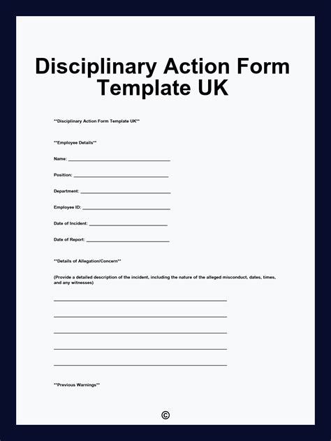 Disciplinary Action Template