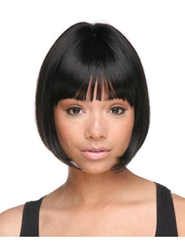 Discount Black Straight Chin Length African American Wigs