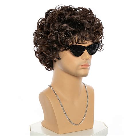 Discount Brown Curly Short Men Wigs