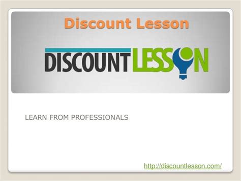 Discounted Lessons: