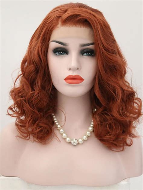 Discover the Allure of Chin Length Wavy Copper Lace Front Wigs