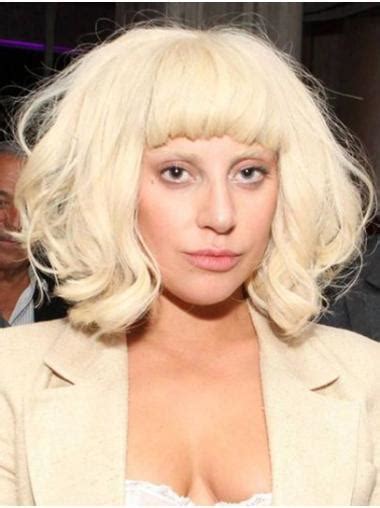 Discover the Allure of Wavy Blonde Lace Front Chin Length With Bangs Lady Gaga Wigs by 2025