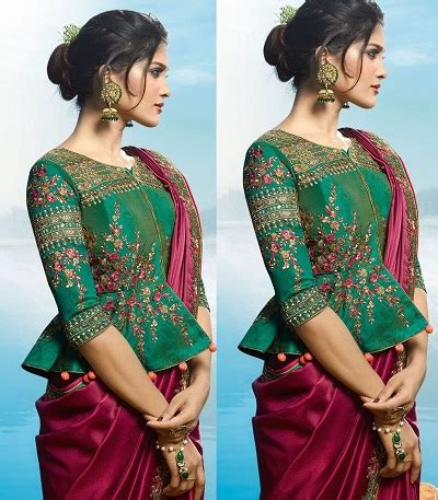 Discover the Art of Enchanting Grace: Peplum Blouses with Sarees