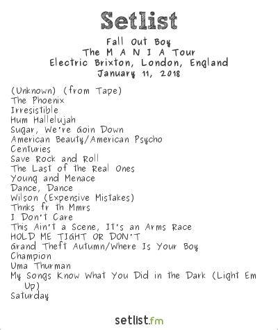 Discover the Electrifying Energy of Fall Out Boy's Unforgettable Setlist