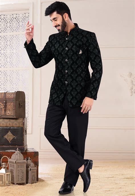 Discover the Enchanting Charm of the Jodhpuri Suit for Men in Black