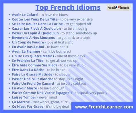 Discover the Enchanting World of Idiomatic French Expressions: A Guide to Mastering French Fluency