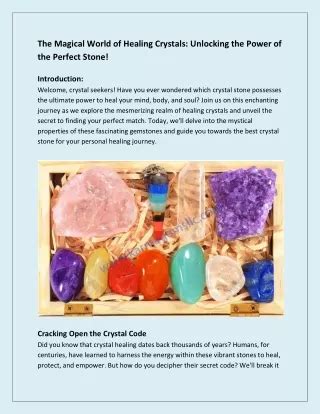 Discover the Enriching World of Crystal Healing