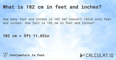 Discover the Incredible Ease of Converting 182.5 cm in feet with Our Guide