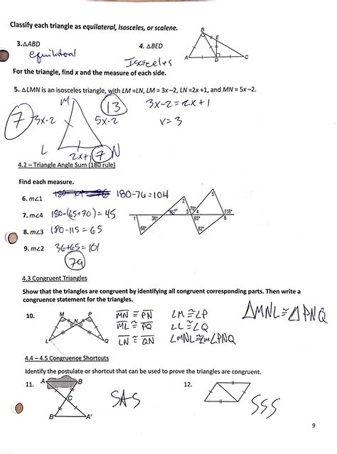 Discovering Geometry Assessment Resources A Answer Sheet PDF