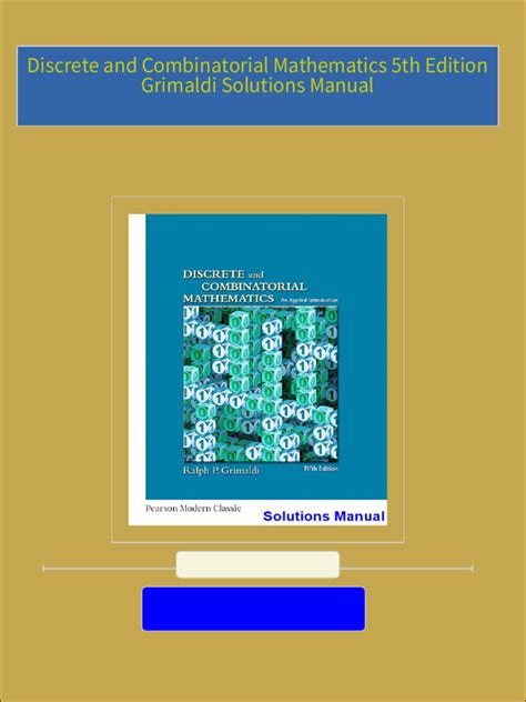 Discrete And Combinatorial Mathematics Solutions Manual Download Epub