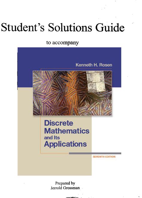 Discrete Mathematics And Its Applications 7th Edition Pdf Solution Manual Kindle Editon