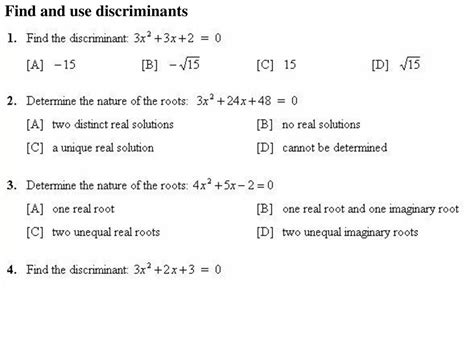 Discriminants PDF