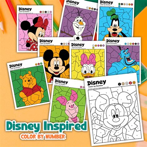 Disney Color By Number Printable Pages