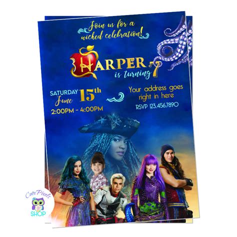 Disney Descendants 2 Free Printable Invitations Movie Ticket