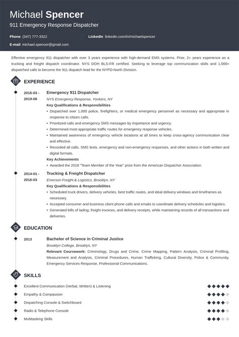 Dispatcher Resume Template