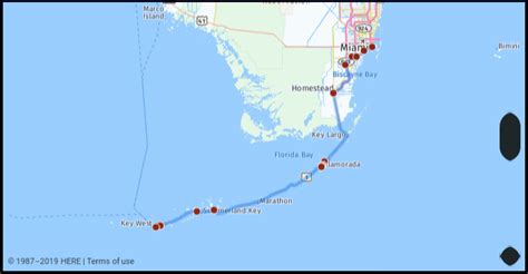 Distance from Key West: