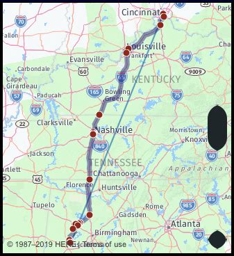 Distance from Tuscaloosa: