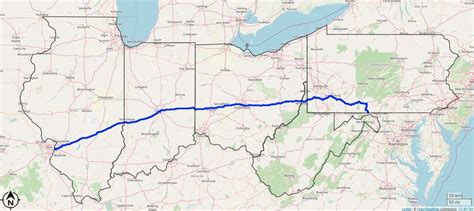 Distance via I-70 (Main Route)