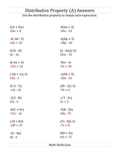 Distributive Property Problems With Answers Epub