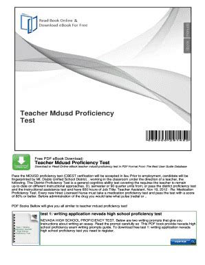 District Proficiency Test Lausd Ebook Reader