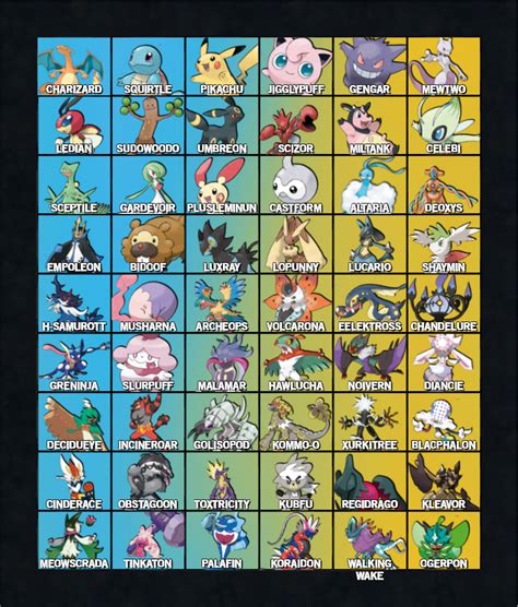 Diverse Pokémon Roster: