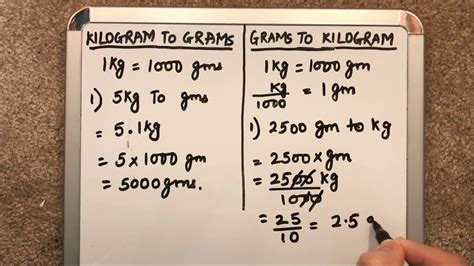 Divide the gram value by 1000: