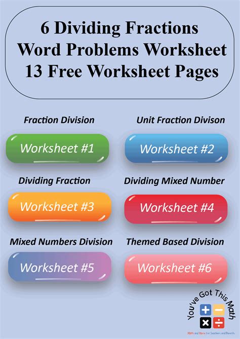 Dividing Fractions Word Problems: 24 Challenging Scenarios