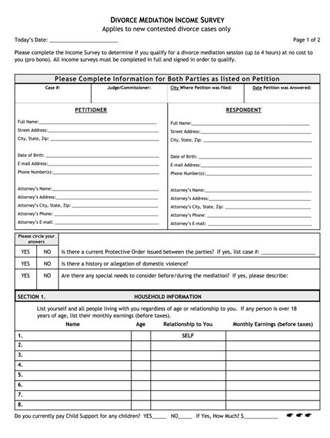 Divorce Mediation Template