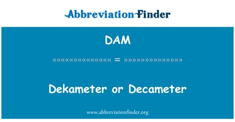 Dm: An Abbreviation for Decameter with Limitless Applications