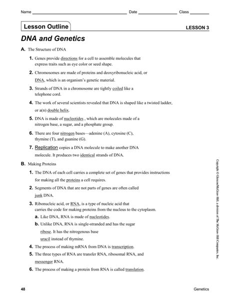 Dna And Genetics Answer Key Mcgraw Hill Doc