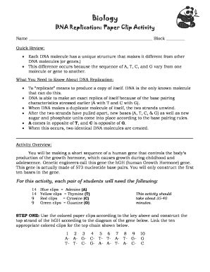 Dna Replication Paper Clip Activity Answers Key Kindle Editon