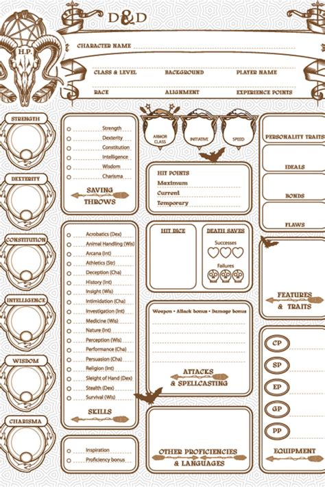 Dnd Printable Character Sheet