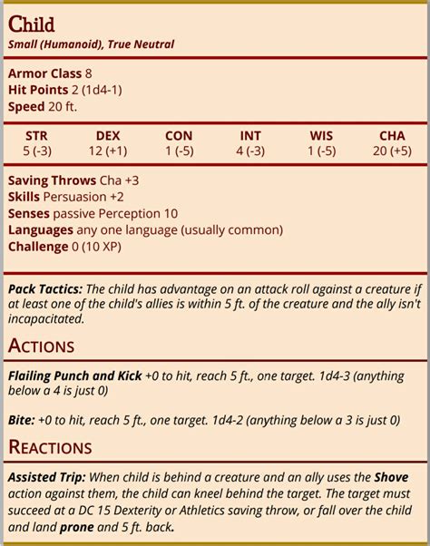 Dnd Stat Block Template