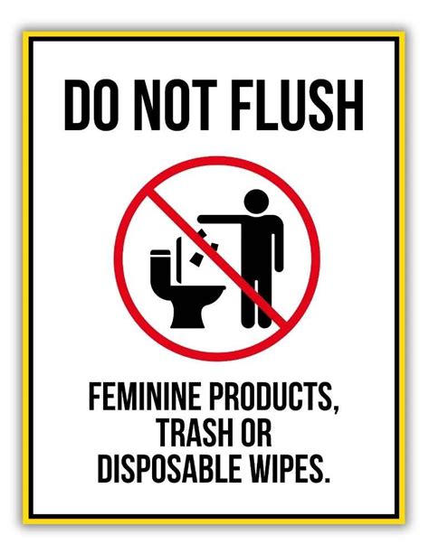 Do Not Flush Feminine Products Sign Printable