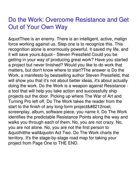 Do Work Overcome Resistance Your PDF