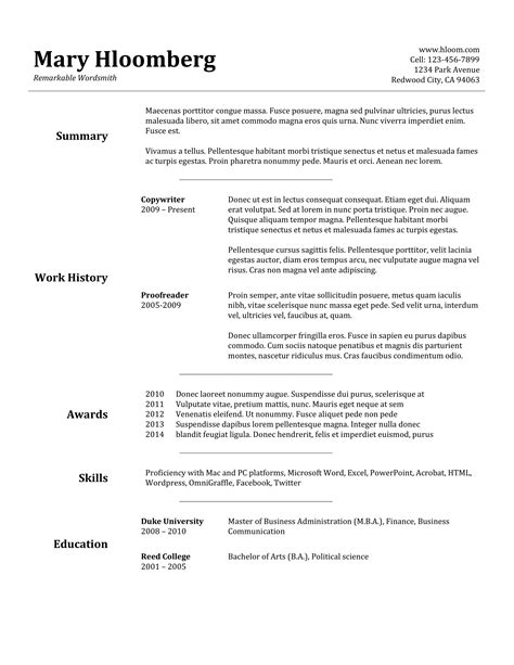 Docs Resume Template