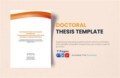 Doctoral Thesis Template Word