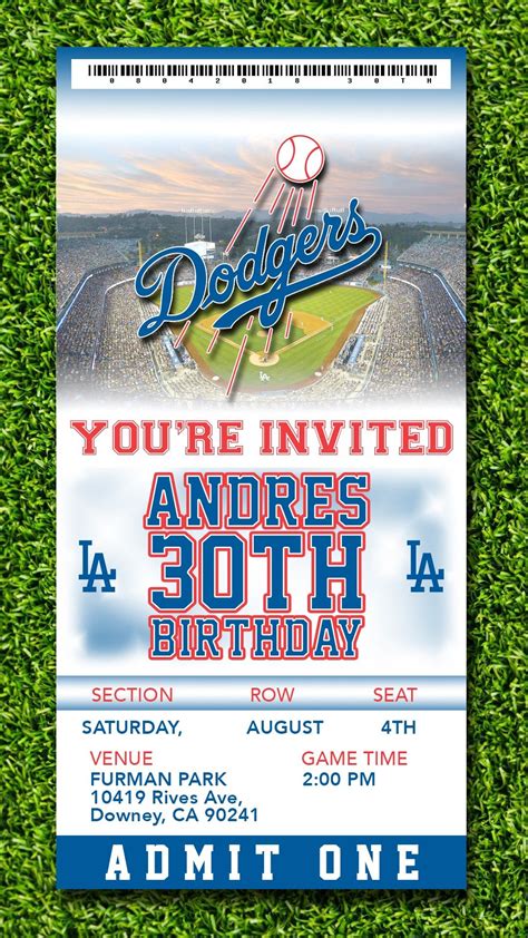 Dodgers Invitation Template